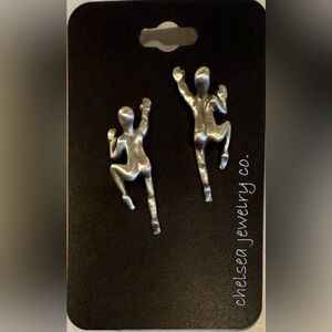 Pewter Climber Earrings